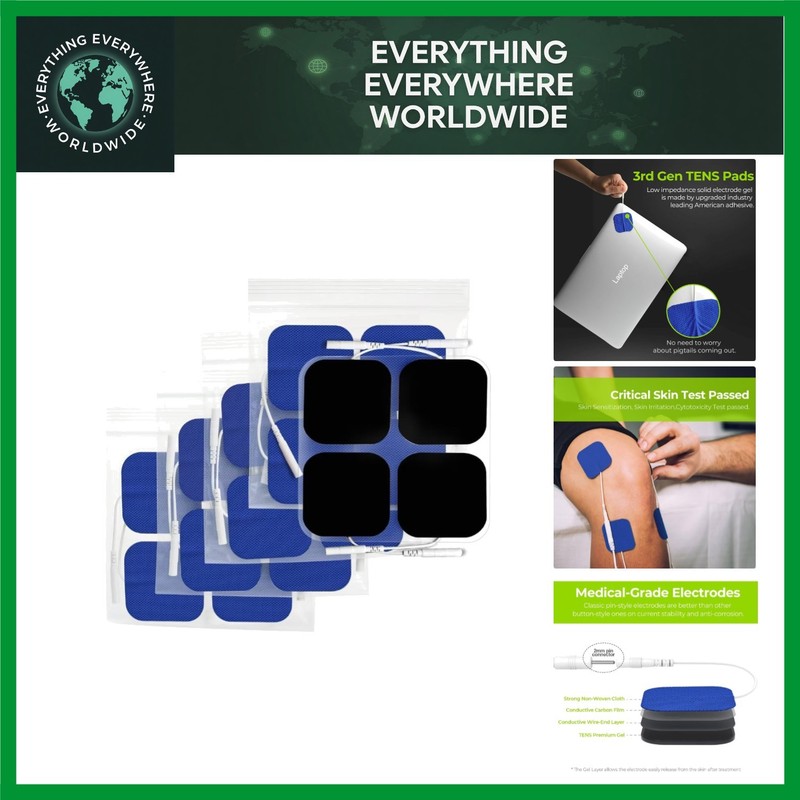 & Approved TENS Unit Pads – 20 Durable Electrotherapy Electrode Patches