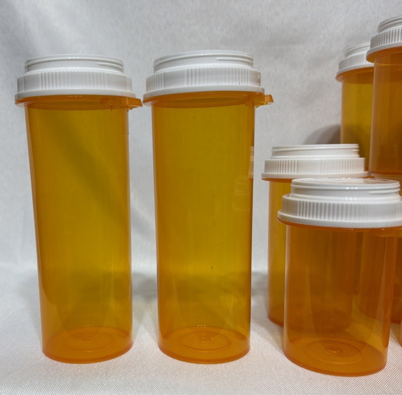 Lot of 28 Empty Plastic RX Pill Prescription Medicine Bottles For Crafts Storage gallery