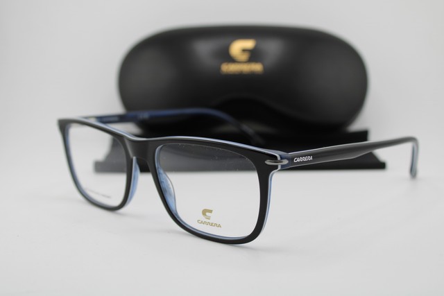 NEW CARRERA 351 9ZJ BLACK BLUE SILVER AUTHENTIC EYEGLASSES 53-17