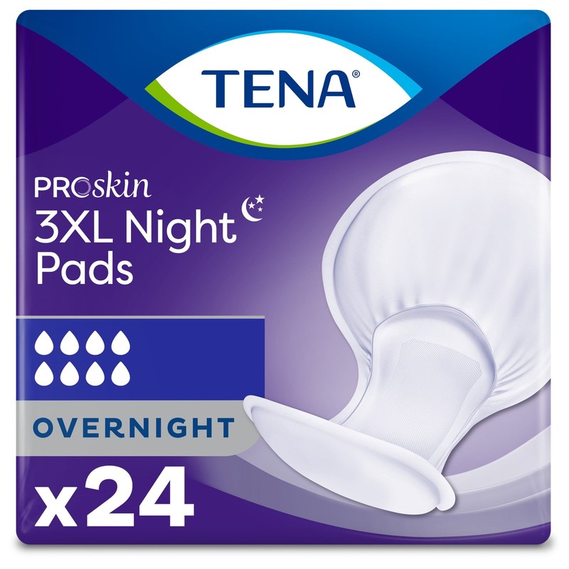 Tena ProSkin 3XL Incontinence Pads for Women and Men, Overnight Absorbency