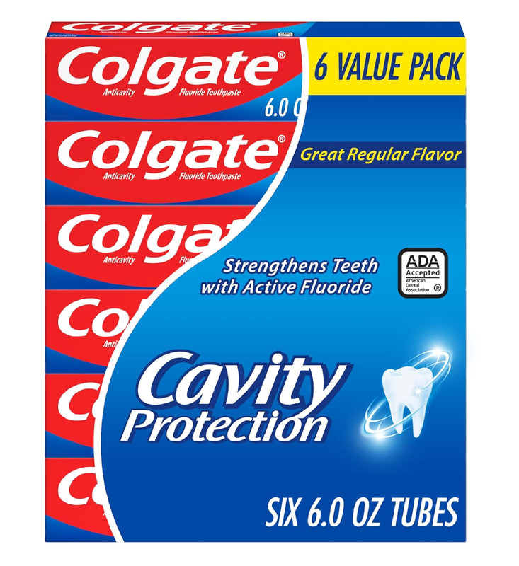 Colgate Cavity Protection Toothpaste with Fluoride, Minty Great Regular Flavor,