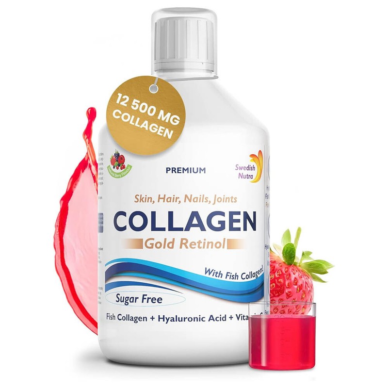 Swedish Nutra Marine Collagen 12,500mg Gold Retinol Liquid Supplement 5x500ml gallery