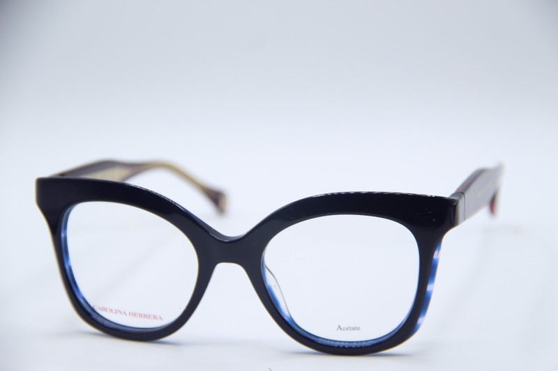 NEW CAROLINA HERRERA CH 0018 PJP BLUE PURPLE AUTHENTIC FRAMES EYEGLASSES 49-19