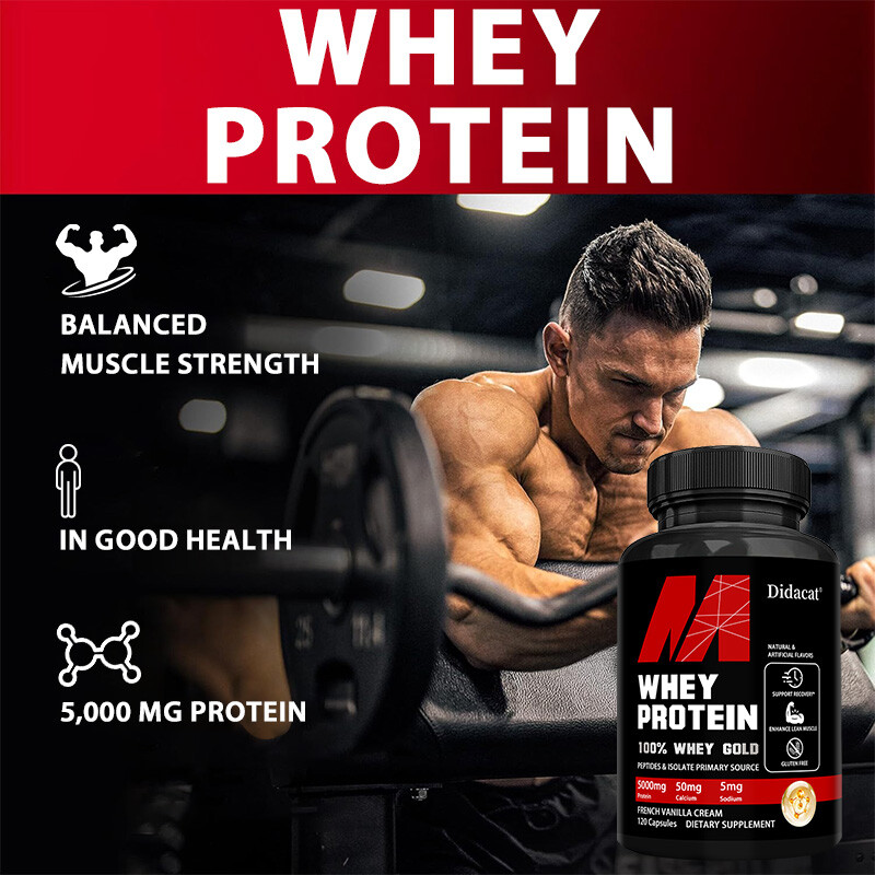 Whey Protein Capsules - Maintain Muscle Strength-Perfect Body Shape-120 Capsules gallery