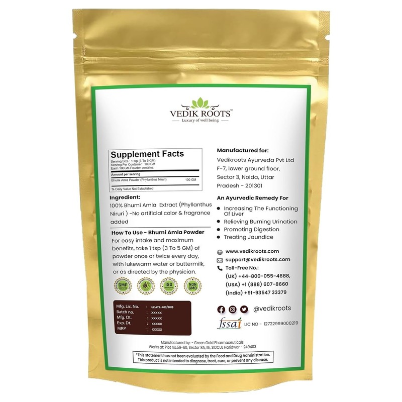 Bhumi Amla Powder Churn Organic And Pure 100 gm F/Ship gallery