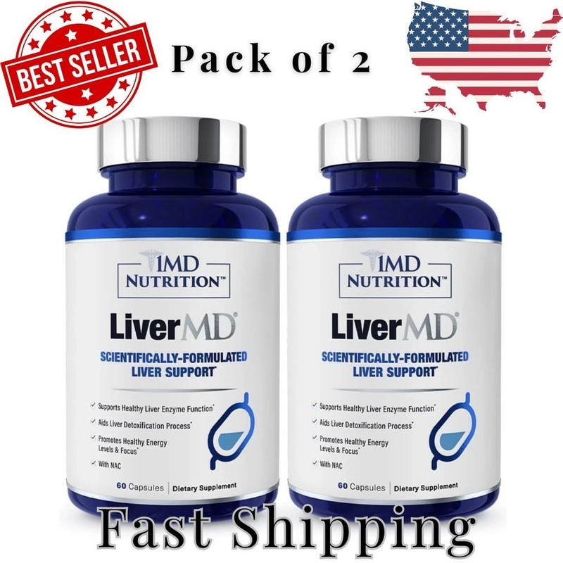LiverMD by 1MD-Liver Support with Siliphos Milk Thistle & NAC-60 Capsules pack 2