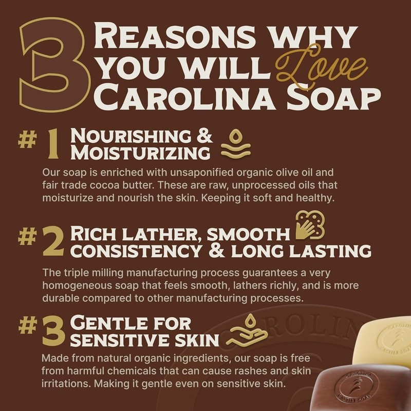 Fragrance-Free Castile Soap Bars - Organic Ingredients gallery