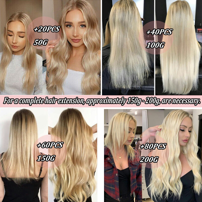 CLEARANCE 20-60pcs Thick Tape In 100% Real Human Hair Extensions Super Glue 150g gallery