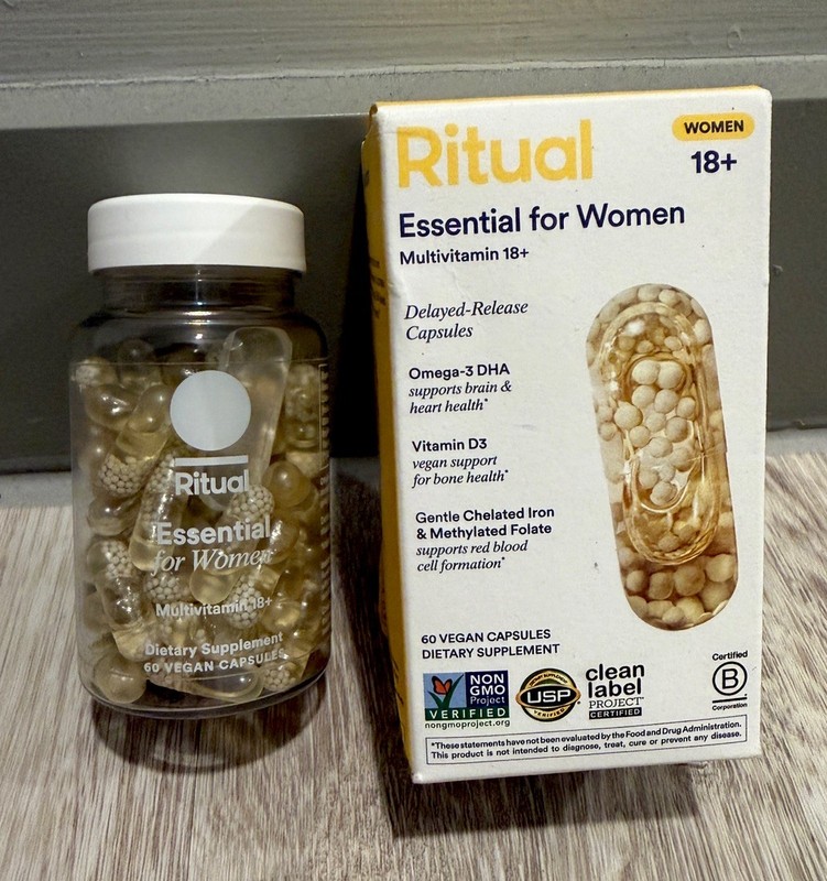 New Ritual Essential Multivitamin for Women 18+ Vegan Capsules Mint 60ct Non-GMO gallery