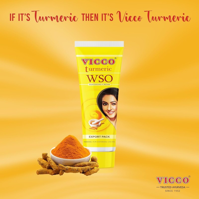 Vicco turmeric WSO vanishing cream for Dark Spots Acne Prone Skin 80g, 2.8 oz