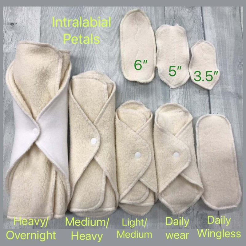 Single LadyWear Quick-Dry cloth menstrual pads – Natural Undyed Cotton Sherpa