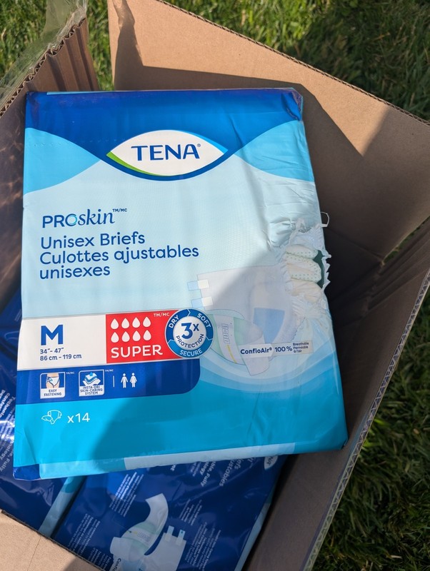 TENA ProSkin Unisex Adult Diapers with Tabs,Maximum Absorbency,Medium-*56 Ripped gallery