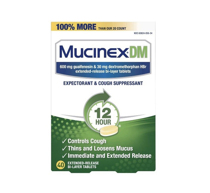 Mucinex DM 12hr 600mg Expectorant Cough Suppressant 40 Tabs ~ {Exp:10/2027+}