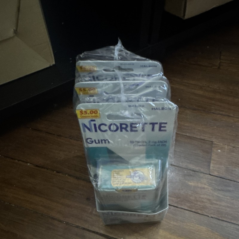Nicorette Nicotine Gum 2mg White Ice Mint Flavor Anti Smoking Aid 20ct.3pack60ct