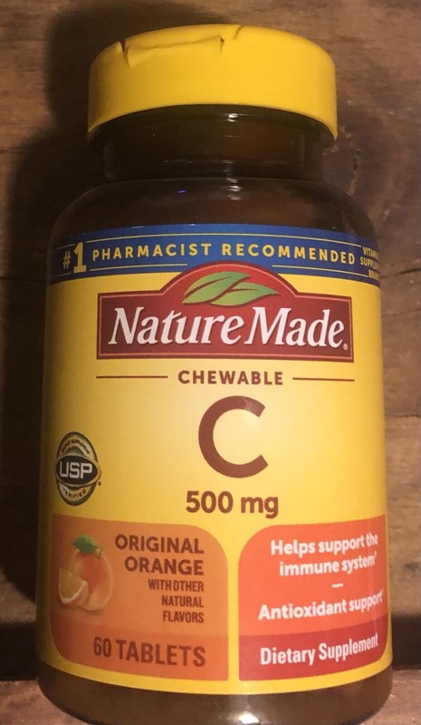 NATURE MADE Vitamin C Chewable Orange 500 mg Immune 60 Tablets EXP 11/2026 NEW