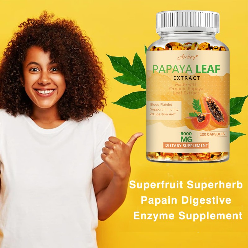 Papaya Leaf Extract Capsules -Support Digestive,Maintain Natural Platelet Levels gallery