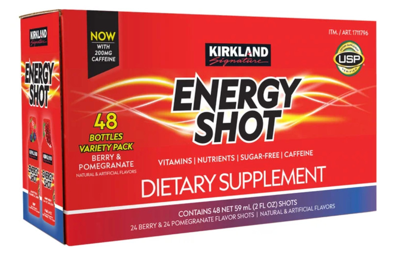 ✳️Kirkland Signature Energy Shot 48 Bottles 2 Oz Each Fresh✳️ Berry, Pomegranate
