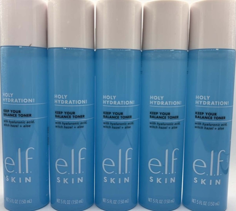5PK E.L.F. Holy Hydration Keep Your Balance Toner ~ 5 OZ EACH ~ Hyaluronic Acid