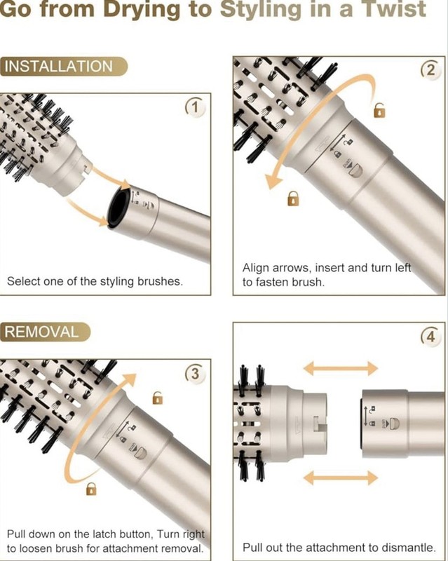 7MAGIC 6-in-1 High-Speed Hair Dryer Brush Set Negative Ions HB-800 gallery