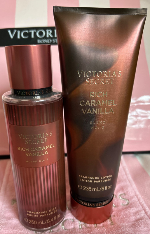 Victoria’s Secret RICH CARAMEL VANILLA Fragrance Body Mist and Body Lotion NEW
