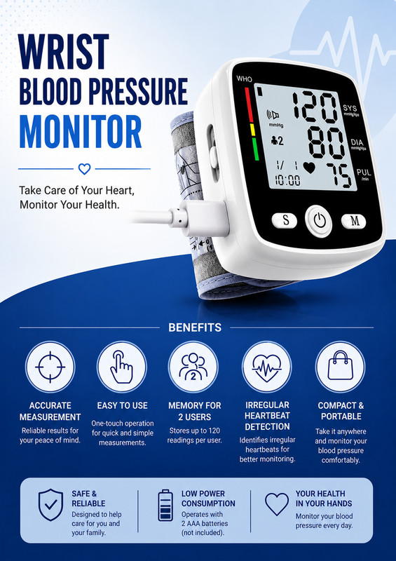 Blood Pressure Monitor with Carrying Case Portable
