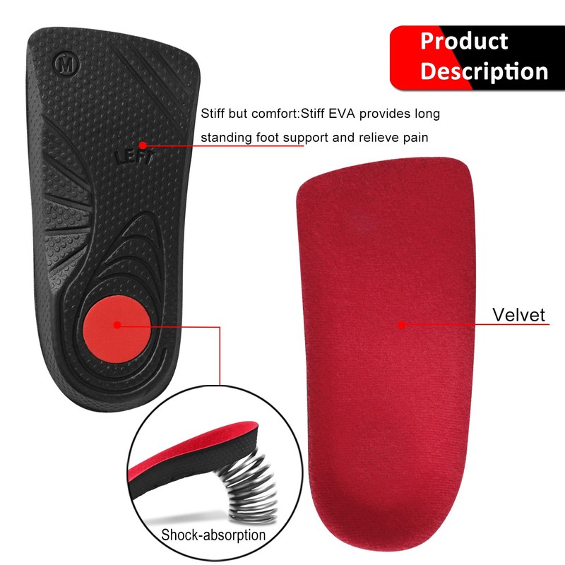 Orthotic Shoe Insoles Inserts Flat Feet High Arch Support Plantar Fasciitis gallery