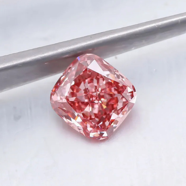 Fancy Pink Cushion Cut 1 Ct Lab grown Color VVS1 Clarity Certified Diamond gallery