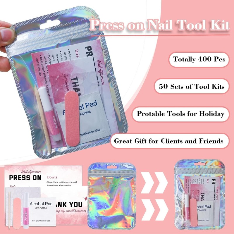 Effortless 50-Piece Pink Nail Prep Kit with Instructions - Perfect for Pros gallery
