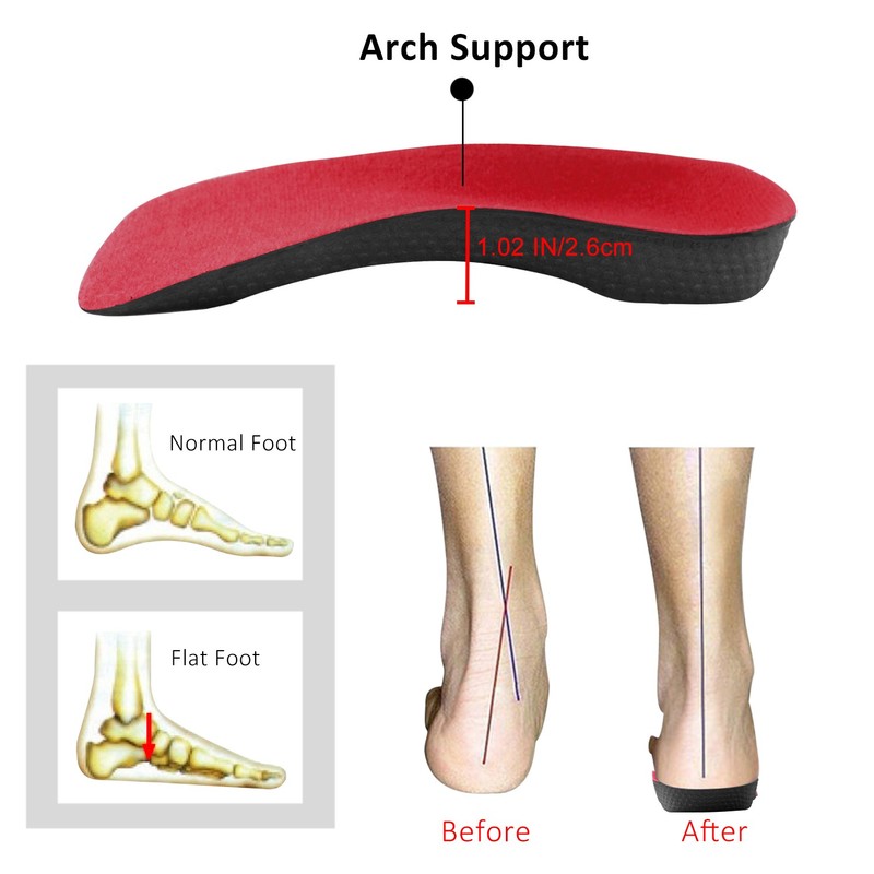 Orthotic Shoe Insoles Inserts Flat Feet High Arch Support Plantar Fasciitis gallery