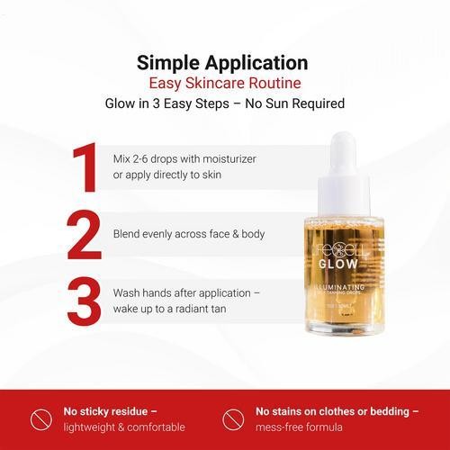 Lifecell Glow Self-Tanning Drops Face Body DHA Sunless Tanner Hydrating, 1 Fl Oz gallery