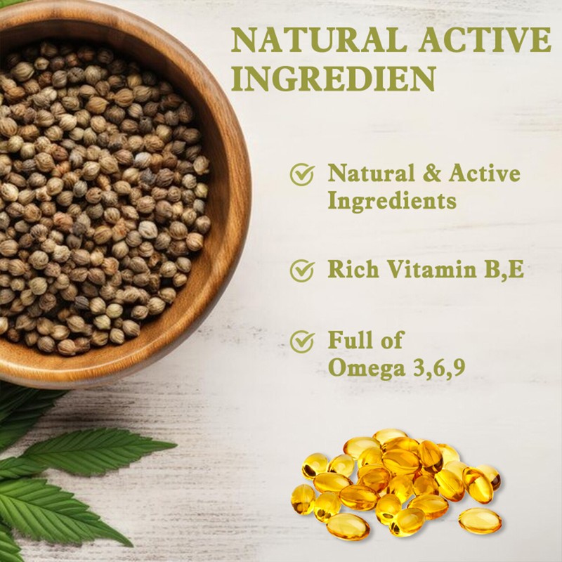Hemp Seed Oil - for Calm, Sleep, Stress, Anxiety, Pain - Vitamin A, Omega-3,6,9 gallery