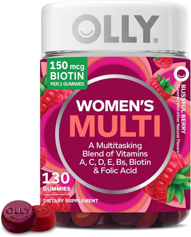 OLLY Women’s Multivitamin Gummy, Berry, 130 Ct, 65-Day Supply