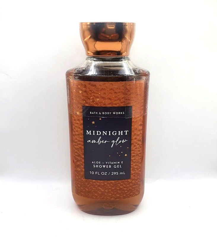 BATH AND BODY WORKS MIDNIGHT AMBER & GLOW BODY WASH 10 FL OZ