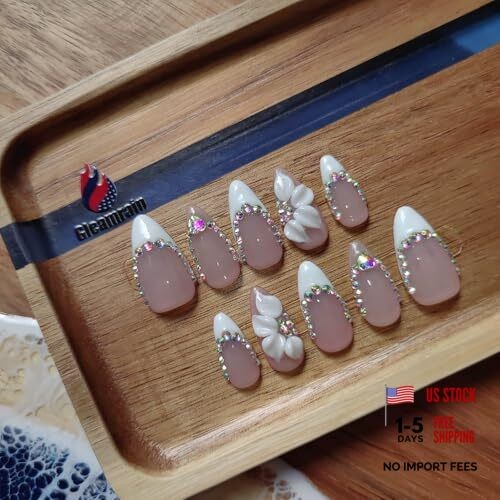 Handmade Press on Nails Almond Shape M Size/ Luxury Medium handmade 1109 almond