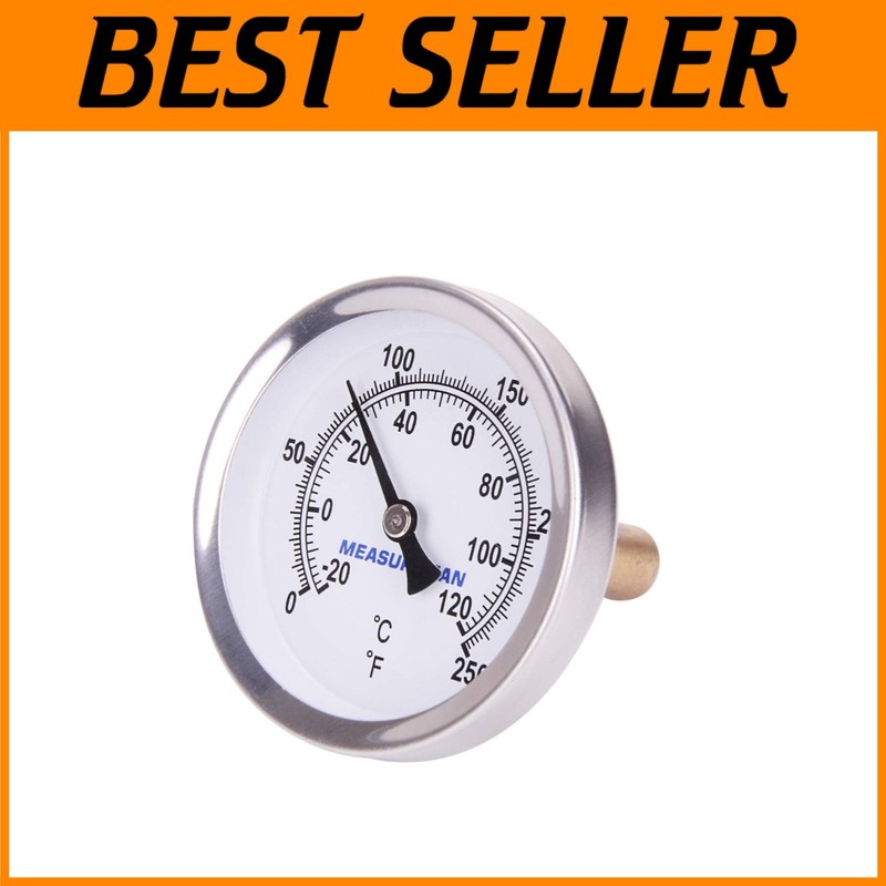 Water Thermometer, 2-1/2″ Dial, 1/2″ NPT Back Mount, 2-Pack