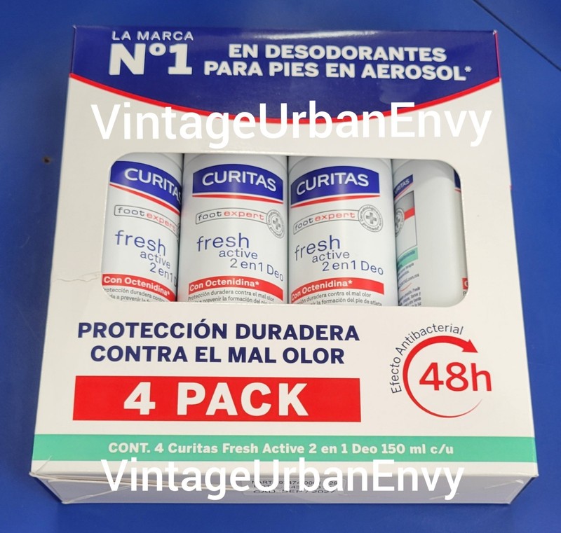 CURITAS 4 Pack Antifungal Athlete's Foot Antiperspirant Fresh Active 4.2 Oz