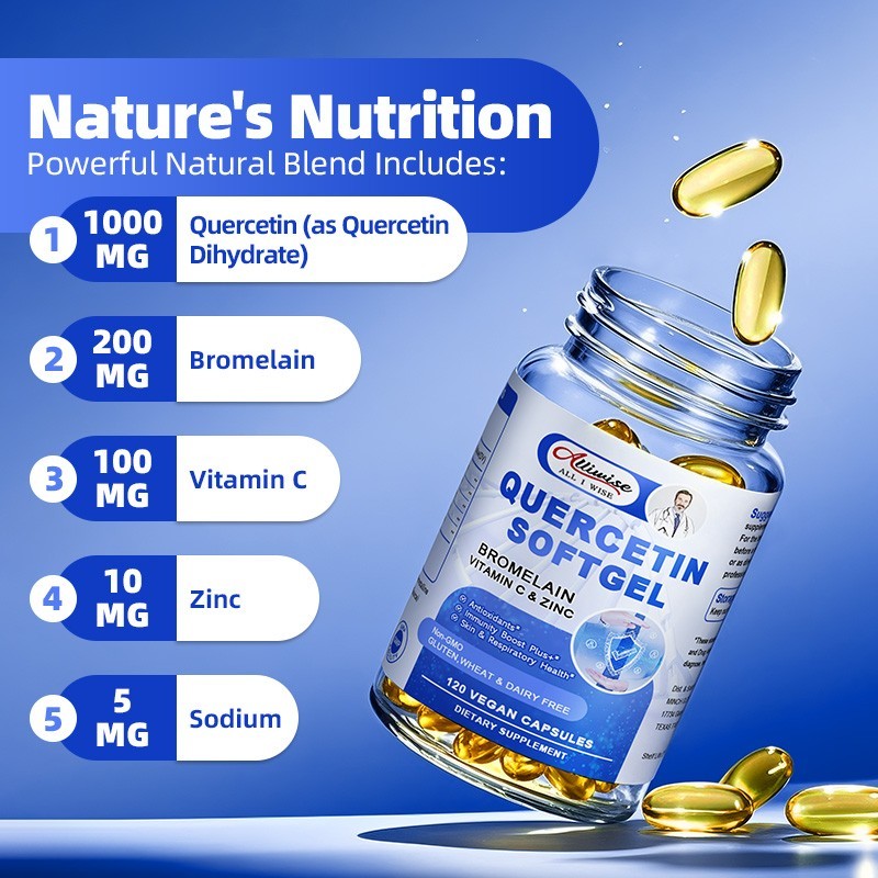 1000MG Quercetin with Bromelain & Zinc - Natural Immune Support Supplement gallery