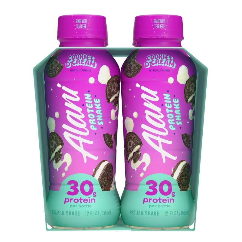 Alani Nu Protein Shake, Cookies & Cream, 12 fl oz, 4 Pack, Bottles, 30g Protein, gallery