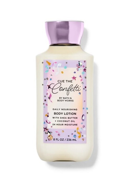 BATH & BODY WORKS CUE THE CONFETTI DAILY NOURISHING BODY LOTION 8 FL OZ NEW