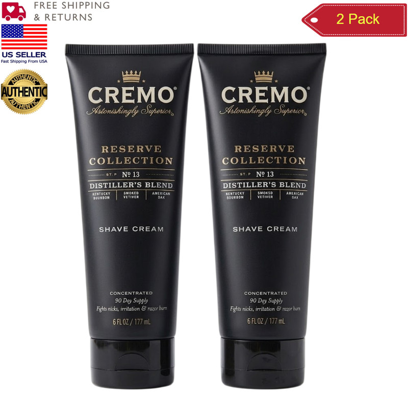 Cremo Distillers Blend Shave Cream No. 13 | Reserve Collection | 6oz [ 2-Pack]