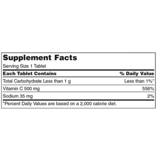 Kirkland Signature Chewable Vitamin C 500 mg. 500 Tablets Made In USA gallery