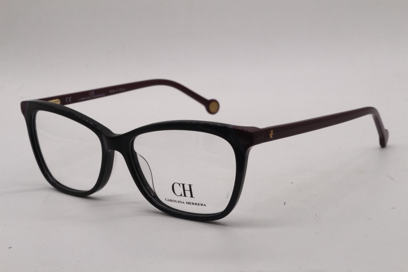 NEW CAROLINA HERRERA VHE806K COL.0700 BLACK BLUE BORDEAUX AUTHENTIC EYEGLASSES –