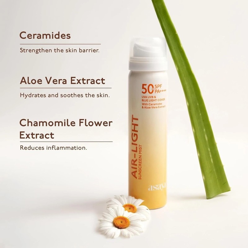 Asaya Air Light Sunscreen Spray SPF 50 PA++++ - 75ml gallery