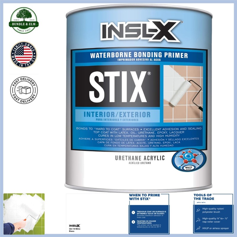 Acrylic Bonding Primer for Interior and Exterior Surfaces, Fast-Drying 1 Quart
