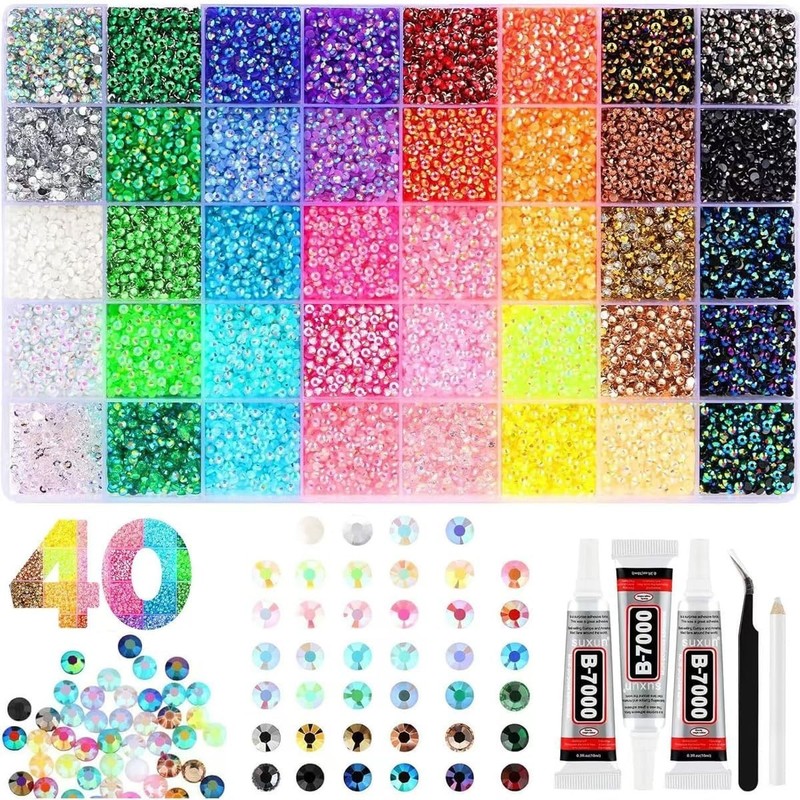 Bedazzler Kit 40 Colors Resin Jelly Rhinestones for Bedazzling, 3mm 32000 Pcs... gallery