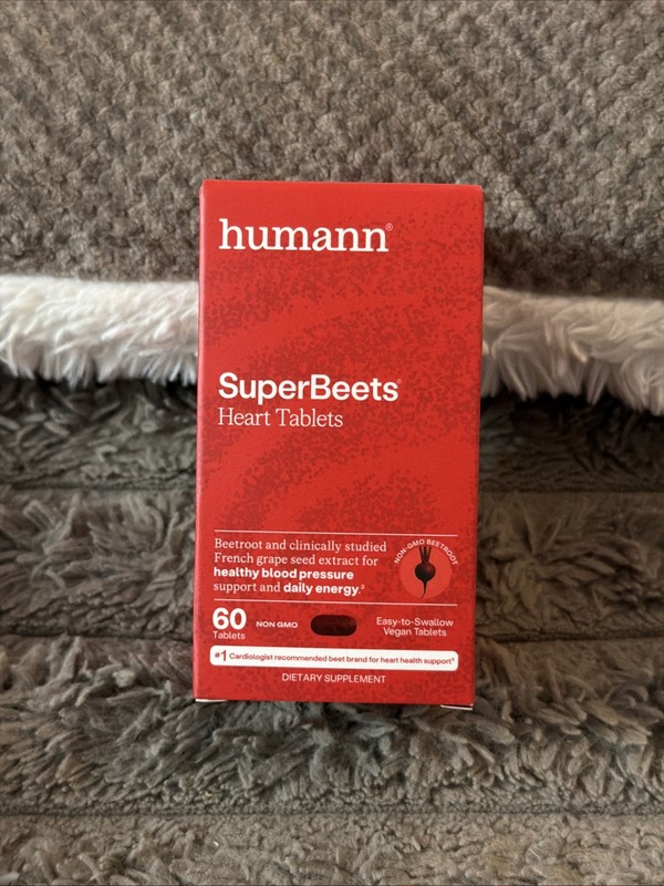 HumanN Super Beets Heart Tablets Smooth Coat 500mg Antioxidants 60 Exp 02/28