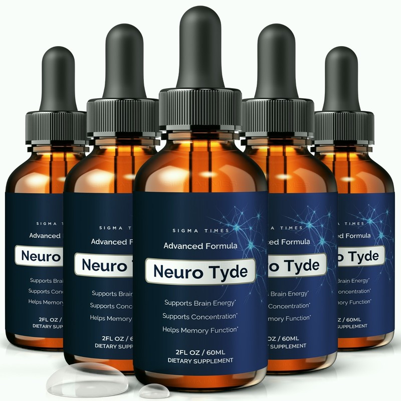 NeuroTyde Drops, Neuro Tyde Liquid Supplement for Brain Focus & Memory – 5 Pack