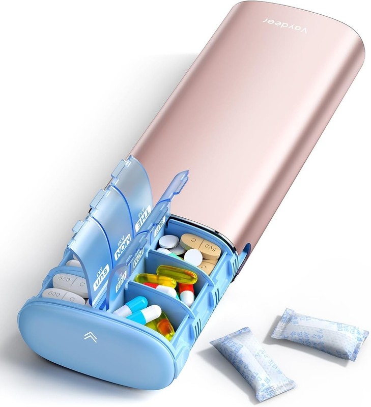 Large Capacity Pill Organizer with AM PM Compartments for Vitamins & Supplements gallery
