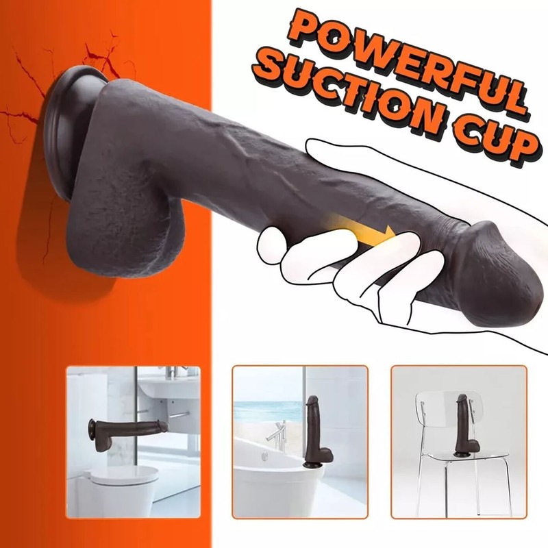Remote Control Telescopic Realistic Thrusting Vibrator Massage Toys Women Brown gallery