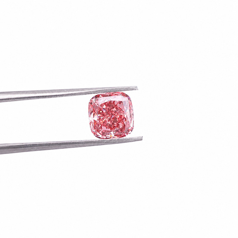 Fancy Pink Cushion Cut 1 Ct Lab grown Color VVS1 Clarity Certified Diamond gallery